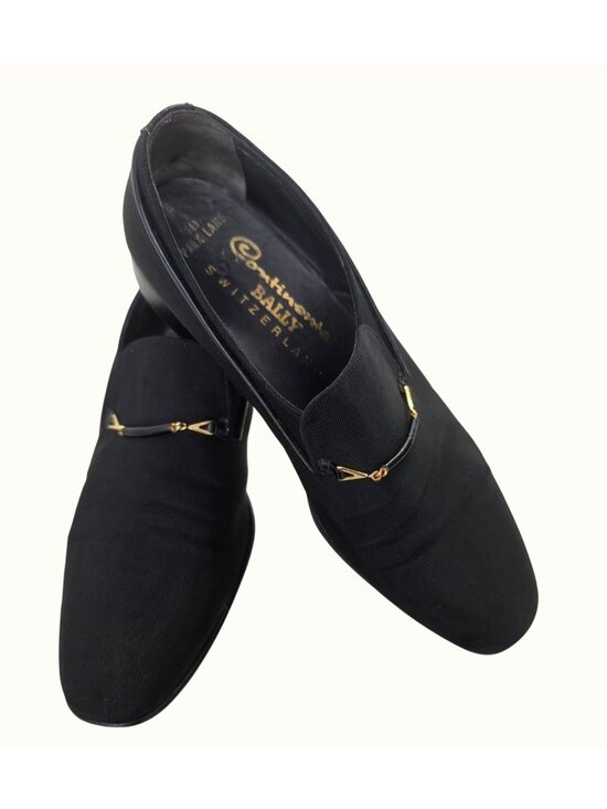 Vintage Bally Mens 8.5M Black Grosgrain Leather Bar Loafers Switzerland main image 7